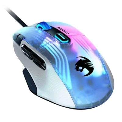 Image de Roccat Kone XP Souris de Jeu PC avec éclairage 3D AIMO RVB, capteur Optique 19 K DPI, molette défilement 4D, Design Multi Boutons, d&#039;ordinateur Filaire Blanc