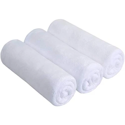 Image de BW&amp;HM Microfibre Serviette de Gym Séchage Rapide et Absorbant Serviettes Sports 40 x80 cm Lot 3 Blanche
