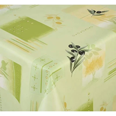 Image de Venilia Nappe &quot;vert Olive&quot; linge de table toile cirée maintenance réduite hydrophobes, Polyester, PVC, carré, 140 x cm, 55049