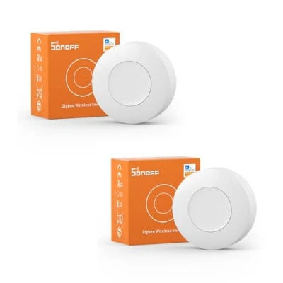 Image de SONOFF SNZB 01P Interrupteur Sans Fil ZigBee 3.0, Liaison de Scène Intelligente, avec Trois Options Contrôle Pression Simple/Double/Longue, Compatible Alexa/Smartthings/IFTTT (2 Pack)
