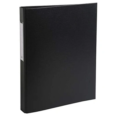 Image de Exacompta réf. 54381E Carton de 10 classeurs rembordés PP 2 anneaux ronds diamètre 25 mm Dos 40 Dimensions extérieures : 32 x 25,5 cm Format à classer A4 Coloris noir