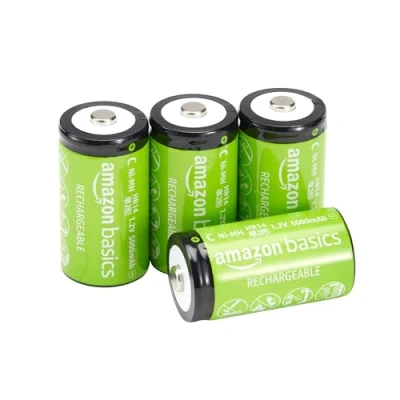 Image de Amazon Basics Piles C rechargeables 1.2 V (NiMH 5 000 mAh) Lot de 4