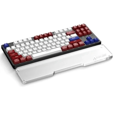 Image de Attack Shark Repose Poignet en Acrylique pour Clavier, 87 Touches/Disposition de 75 Pourcentage, Support Ergonomique Anti Dérapant, paume Transparent Jouer à des Jeux/Saisie