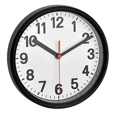 Image de TFA Dostmann horloge murale analogique, 60.3538.01, radio pilotée décorative, de table 17cm diamètre, à suspendre ou poser, noire, Noir