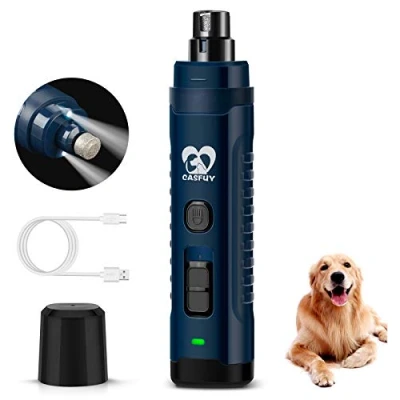 Image de Casfuy Broyeur à Ongles pour Chien avec 2 lumières LED Grands Chiens Moyens 3 Fois Plus Puissant Coupe électrique Silencieux Vitesses Animaux de Compagnie