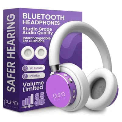 Image de Puro Sound Labs BT2200 Plus Casque Bluetooth pour Enfants à Limitation du Volume Sûr Qualité Audio de Niveau Studio et Isolation Bruit Violet