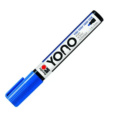 Image de Marabu 12400103053 YONO Marqueur acrylique polyvalent avec pointe ogive japonaise, à base d&#039;eau, résistant la lumière et l&#039;eau pour presque tous les supports, 1,5 3 mm