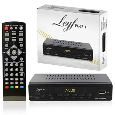 Image de LEYF PA 2211 Décodeur TNT Full HD 1080p Chaînes gratuites DVB T2 Tuner TV (HDTV,SCART,USB) pour