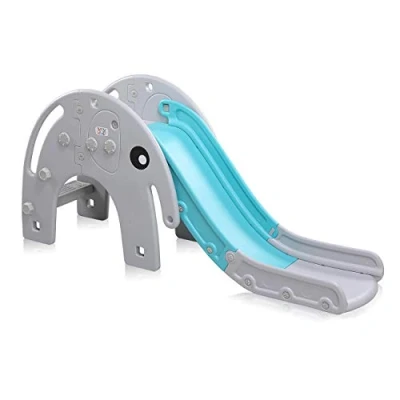 Image de Baby Vivo Toboggan Enfant Aire de Jeux Jeu d&#039;Extérieur et à l’Intérieur pour Enfants Jardin Éléphant en Turquoise Gris