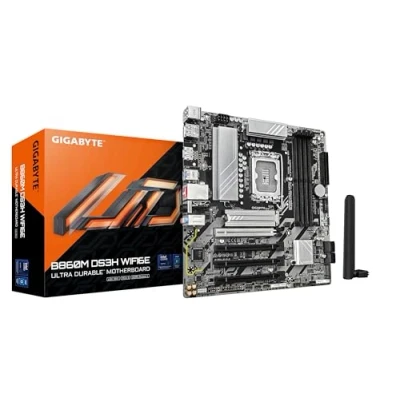 Image de GIGABYTE B860M DS3H WIFI6E Carte mère Processeurs Intel Core Ultra, VRM 5+1+2+1 Phases, jusqu&#039;à 9066MHz DDR5, 1xPCIe 5.0 + 4.0 M.2, LAN 2,5 GbE, WiFi 6E, USB 3.2 Gen 2