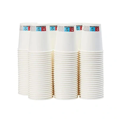 Image de Amazon Basics Gobelets en carton pour boissons chaudes, 207 ml, lot de 150, Carton, Polyéthylène, Blanc