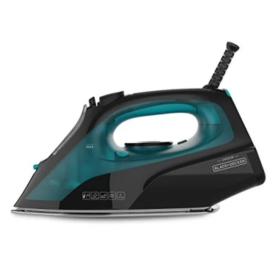 Image de BLACK+DECKER BXIR2403E Fer à repasser Vapeur 2400W, Jet de 150g/min, en continu réglable 0 45 g/min, Semelle céramique, Double système anti calcaire, Auto nettoyage