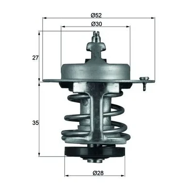 Image de MAHLE ORIGINAL TX 69 79 Thermostat d&#039;eau 52 sans joint d&#039;étanchéite HONDA: CIVIC 6 Aerodeck, V 3/5 portes, 4 Hatchback