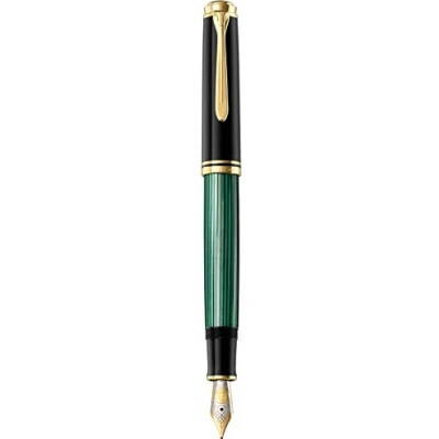 Image de Pelikan Souverän 800 995720 Stylo plume, noir et vert, plume B (large), dans un étui cadeau, 1 pièce (1 pièce)