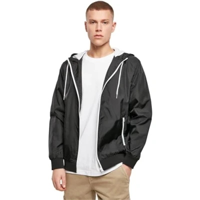 Image de Build Your Brand Windrunner Blouson, Multicolore (Blk/WHT 00050), XX Large Homme
