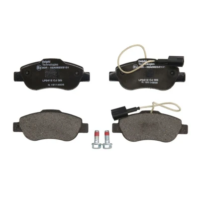 Image de DELPHI LP3412 Jeu de plaquettes frein contact signal d&#039;usure inclus avec tôle anti bruit accessoires FIAT: 500 3 portes, C Cabriolet