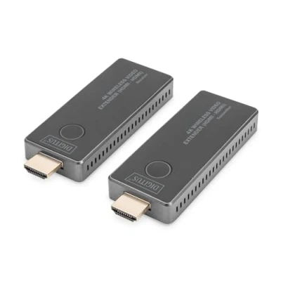 Image de DIGITUS DS 55323 Extender HDMI sans Fil UHD 4K/30 Hz Portée 30 m Kit : émetteur &amp; récepteur vers Plug Play 2.0/1.4 HDCP 2.2/1.4