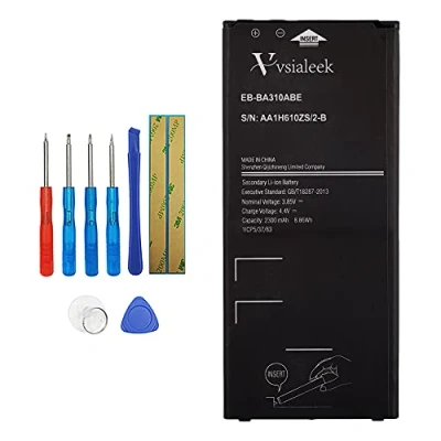 Image de Vvsialeek EB BA310ABE Batterie de rechange compatible avec Samsung Galaxy A3 2016 LTE SM A310 A310F/DS A310Y kit d&#039;outils gratuits