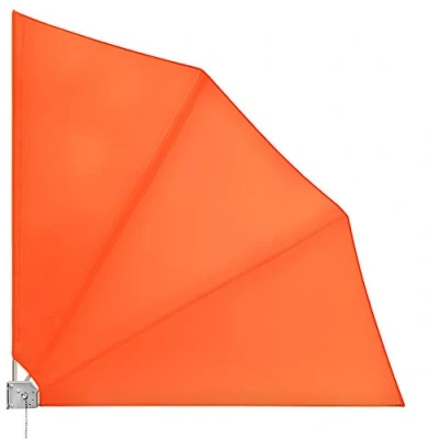 Image de Deuba Brise Vue rétractable Occultant 140x140cm Orange avec Fixation Murale Paravent Balcon rabbattable Toile Hydrofuge