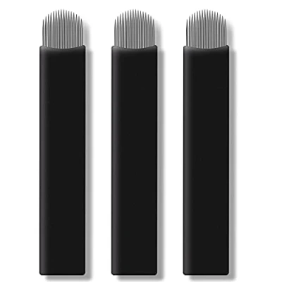 Image de 50 pièces Noir Aiguille Microblading nano 0.18mm sourcils aiguilles de tatouage pour Stylo (16U)