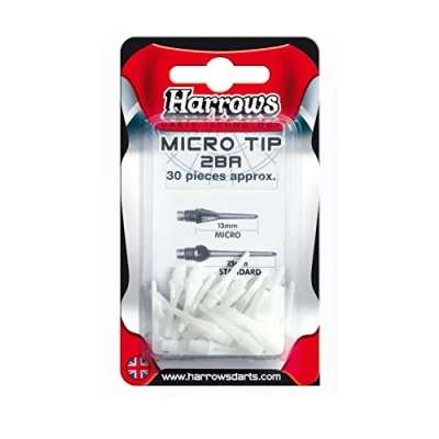 Image de Harrows 30 Pointes Nylon Micro Tip 2BA