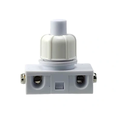 Image de Interrupteur à pression encastrable avec contacts vis pour lampes et appareils 250 V 2 A, blanc