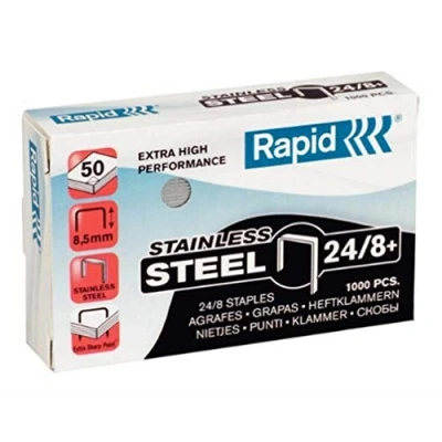 Image de Rapid Inox SuperStrong Boîte de 1000 Agrafes 24/8 mm Galva