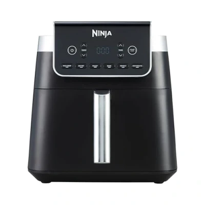 Image de Ninja Air Fryer MAX PRO, 6.2L, sans huile, grand tiroir, rôtir, cuire, frire, familial, numérique, produits congelés, antiadhésif, panier et plaque de cuisson compatibles lave vaisselle, gris, AF180EU