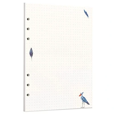 Image de Zelten Recharge de papier perforé multicolore 45 feuilles 90 pages Pour reliure à 6 trous Journal intime rechargeable (A5, Rainforest Dotted)