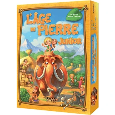 Image de Z Man Games L&#039;ÂGE de PIERRE : Junior Jeu Société pour Enfants dès 5 Ans Mémoire et Collecte Ressources Developpe ta Tribu 2 à 4 joueurs 15 min Version Française