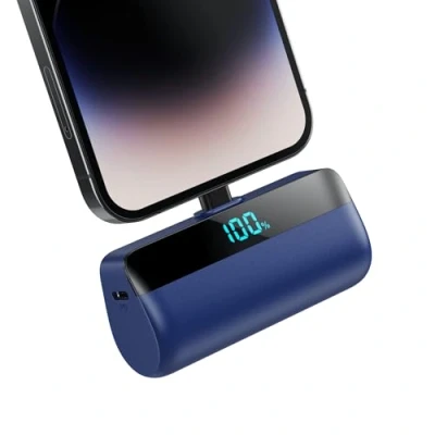 Image de Feob Mini Batterie Externe pour iPhone 5200mAh, Power Bank Charge Rapide 20W PD Chargeur Ultra Compact avec écran LED, Portable Compatible 14/14 Plus/13/12/11/XS/8/7 Bleu