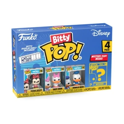 Image de Funko Bitty Pop! Disney Minnie Mouse (Red Dress), Daisy Duck, Donald Duck et Une Mini Figurine Mystère en Surprise 2.2 Cm Collectionnable Étagère Empilable Incluse Idée de Cadeau