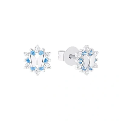 Image de Prinzessin Lillifee boucles d&#039;oreilles à tige en argent sterling 925, pour enfants, avec zircone synthétique, 0,7 cm, argent, papillon, livré dans une boîte cadeau, 2036435