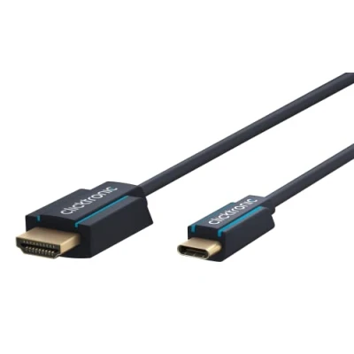 Image de ClickTronic 44930 câble vidéo et adaptateur 3 m USB Type C HDMI A (Standard) Noir Neuf