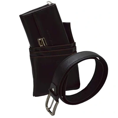 Image de Celric Ensemble de 3 pièces pour porte monnaie serveur avec licol, et ceinture serveur, Noir , Set mit 120 cm Gürtel,