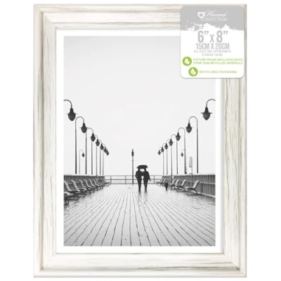 Image de Design Group Cadre photo en bois vieilli style shabby chic Blanc 15,2 x 20,3 cm