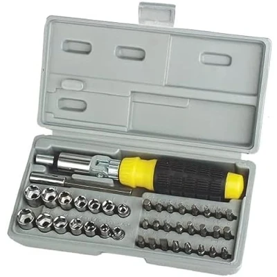 Image de Mannesmann M29041 Coffret clé à cliquet et embouts Format 1/4&quot; 41 pièces