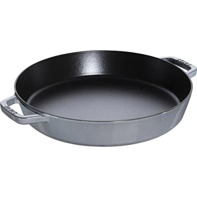 Image de STAUB Poêle en Fonte à Double Poignée, Ronde, Ø 34 cm, Gris Graphite