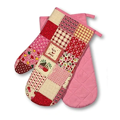 Image de Gant de Four, Cuisine, Patchwork, Rose, 1 Paire, résistants à la Chaleur jusqu&#039;à 250C, Produit testé et certifié dans l&#039;UE