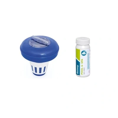 Image de Bestway Flowclear Kit de démarrage 3 en 1 avec doseur flottant, 16,5 cm diamètre, eau piscine propre et cristalline