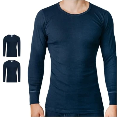 Image de SES Lot de 2 t shirts à manches longues pour homme S 4XL / côtes fines en mélange coton/polyester qualité supérieure comme maillot corps ou