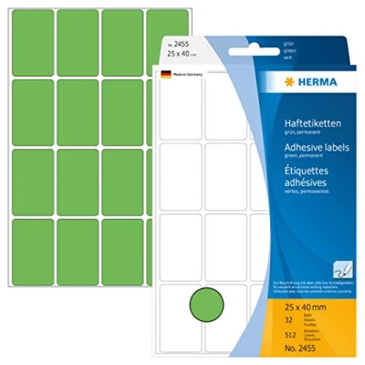 Image de Herma 2455 Étiquettes universelles 25 x 40 mm 512 pièces Vert