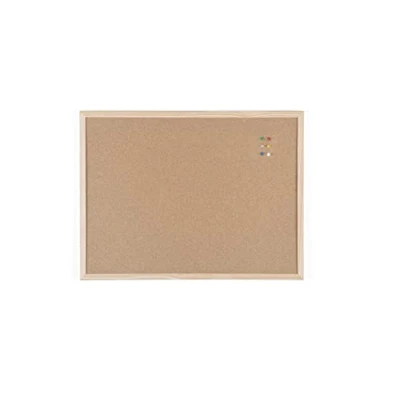 Image de BoardsPlus Tableau en liège 60 x 45 cm avec cadre bois, 6 punaises