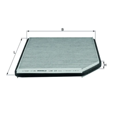 Image de MAHLE ORIGINAL LAK 23 Filtre d&#039;habitacle à charbon actif 242,0 182 17,0 RENAULT: LAGUNA 1, 1 Grandtour