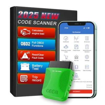 Image de Bluetooth OBD2 diagnostic Device Scanner de voiture pour iOS et Android, outil sans fil OBDII système complet l&#039;équipement voiture, Vert menthe