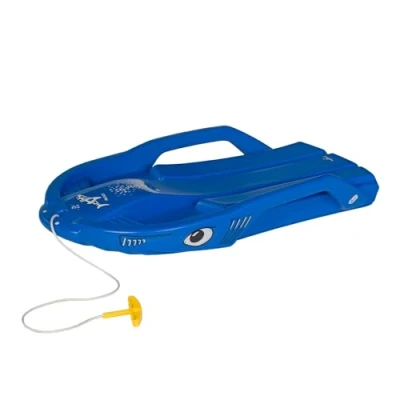 Image de Rolly Toys 200702 rollySnow Shark luge pour enfants (âge à partir de 3 ans, siège ergonomique, Carving Bob, avec corde traction)...