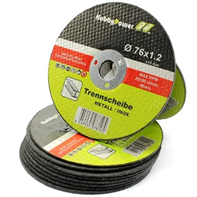 Image de Lot de 10 disques à tronçonner pour métal meuleuse d&#039;angle sans fil Parkside Lidl PWSA 12 Li Ø 76 mm