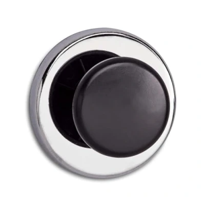 Image de MAUL Aimant avec Bouton 6,7 x 3,5 cm Puissant Une Force d&#039;adhérence de 12kg Utilisable comme patère et Crochet Rond pour réfrigérateur, Tableau magnétique Argenté