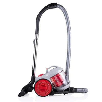 Image de Dirt Devil Aspirateur sans Sac DD2503 800W Filtre HEPA 12 Portée de 7.5M avec Brosse Combinée, Encastrée et Accessoire pour Meubles 4,3KG Bac à Poussière 2,2L Gris/Rouge