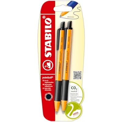 Image de Stabilo B 43718 10 Lot de 2 Stylos billes rétractables Multicolore